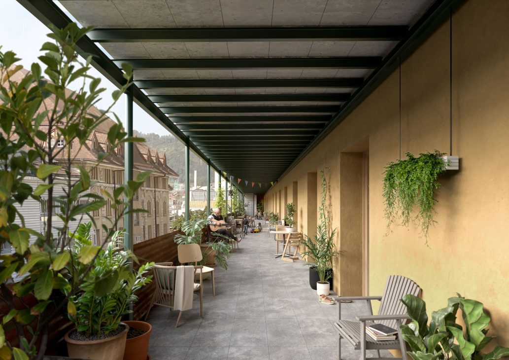 190_ZePra_S1-S3_Aussenbild_Laubengang